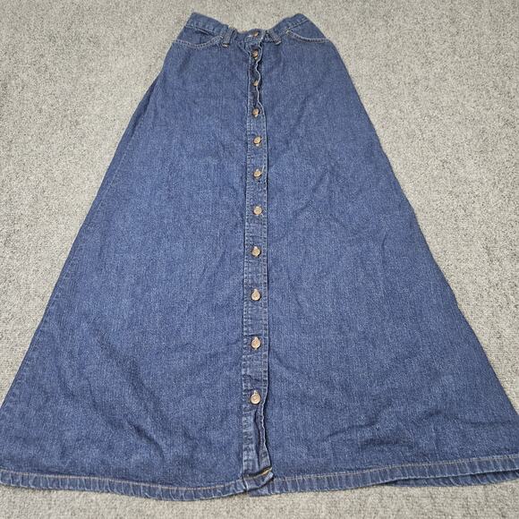 VTG Orange‎ Tab Levis Denim A Line Denim Skirt Tag Size 8/9 (TRUE 24 in Waist) - Picture 2 of 11
